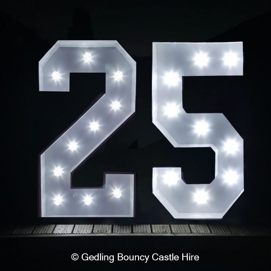 LED Light Up Numbers & Letters Hire Nottingham & The East Midlands